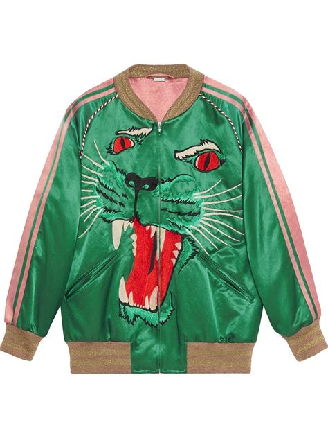 gucci tiger bomber jacket fake|gucci men's denim trucker jacket.